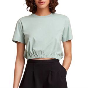 Aritzia Wilfred Piaf T-Shirt Cinched Waist Blue Womens XS